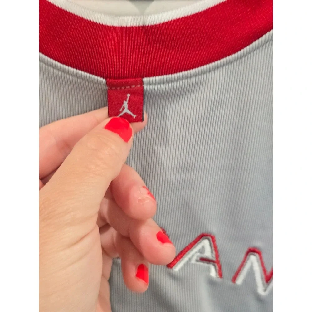 Vintage‎ 2005 Y2K Jordan Brand 23 Gray Red Embroidered Sleeveless Jersey Sz 2XL